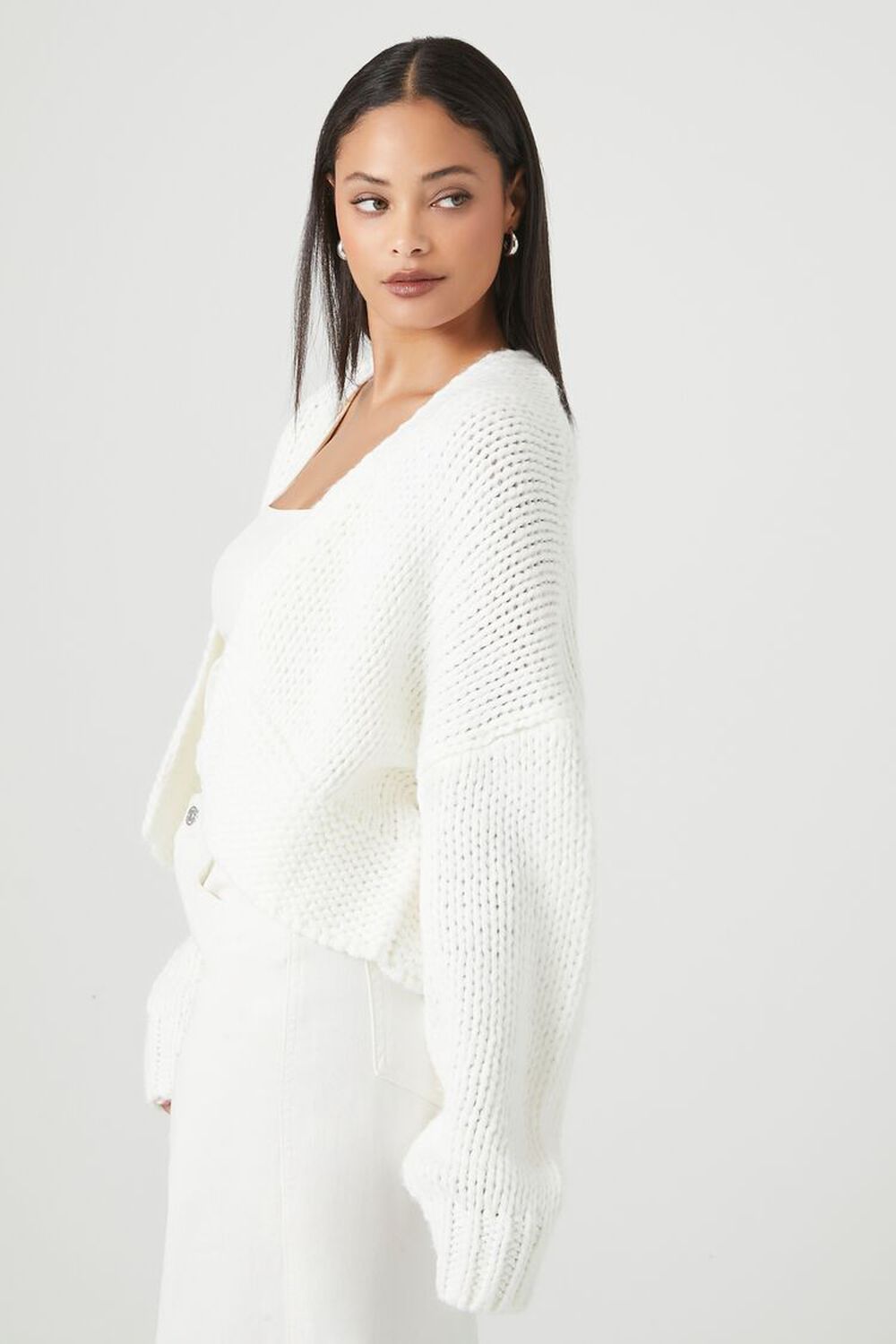 Sweater-Knit Cropped Cardigan